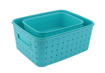 Set of 3 Sky Blue Smart Storage Baskets