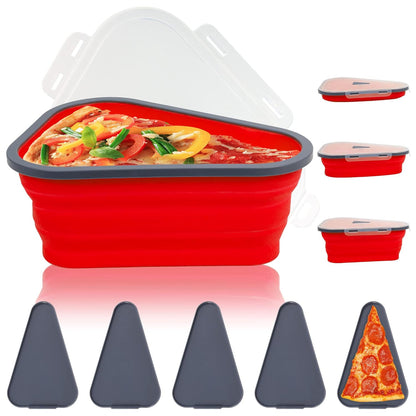 Adjustable Silicone Pizza Box & 5 Serving Trays