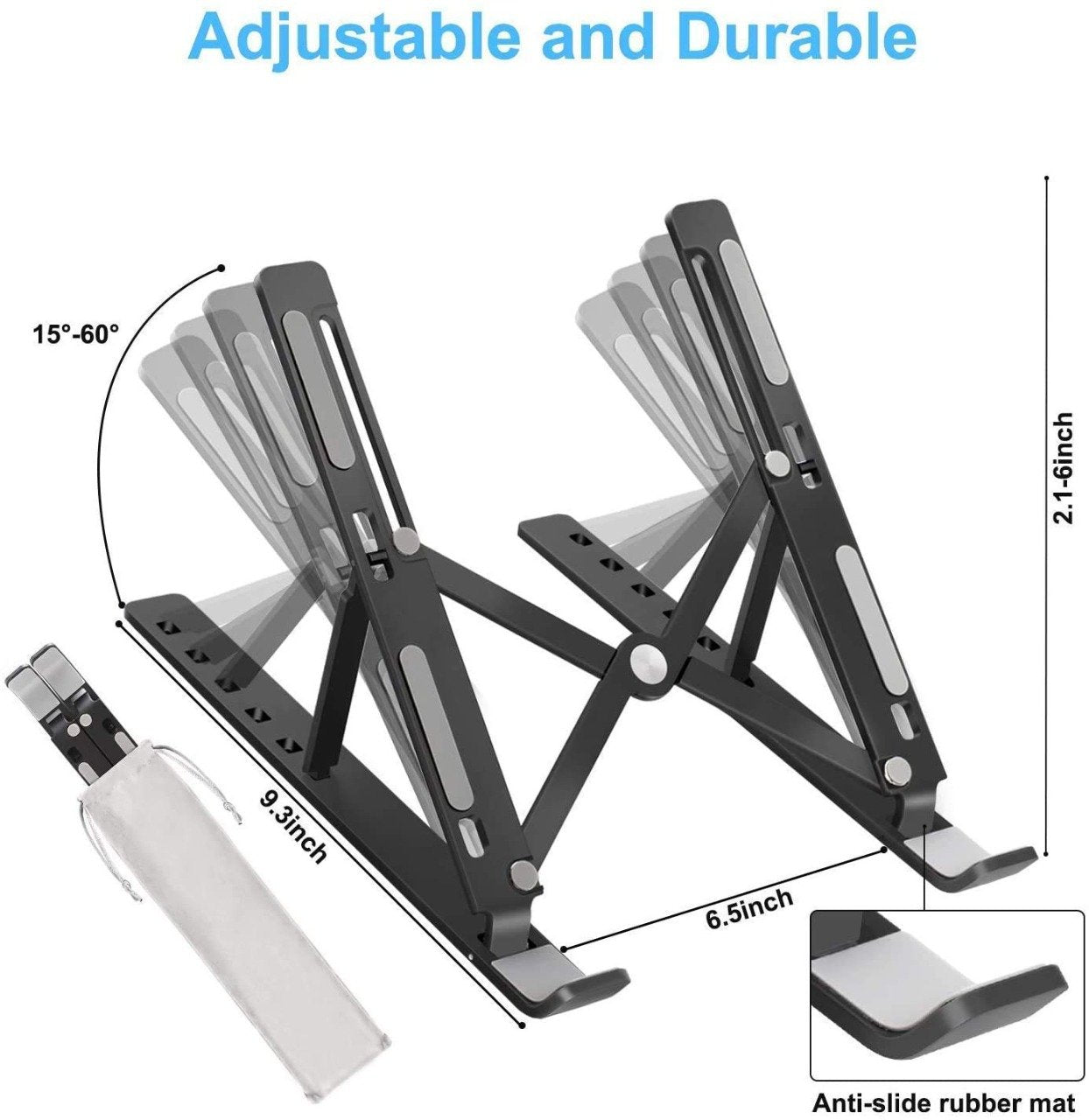 Adjustable Laptop Stand with Foldable Legs