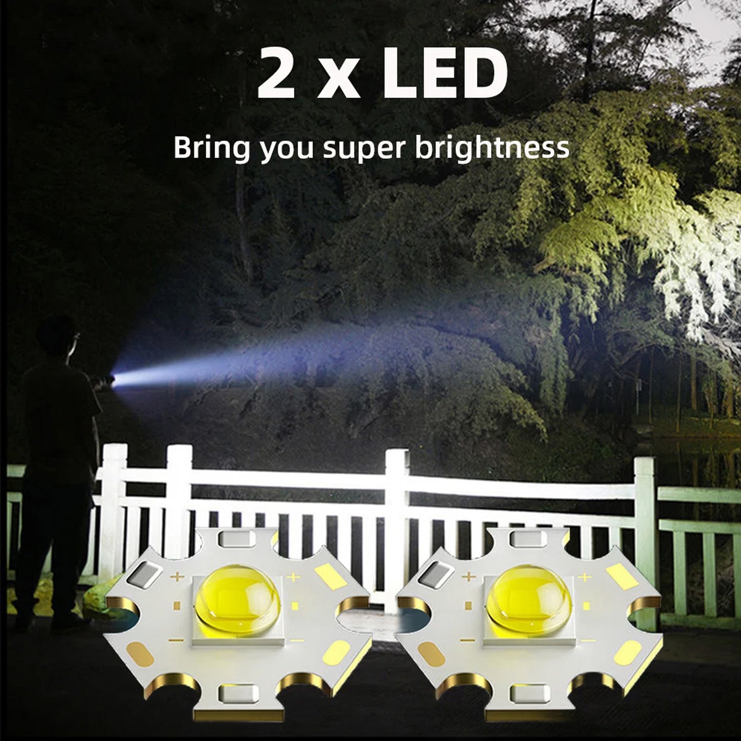 Rechargeable Mini Led Flashlight With Power Bank 3 Modes (1 Pc)