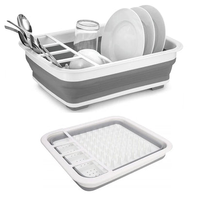 Space-Saving Silicone Dish Rack & Cutlery Holder