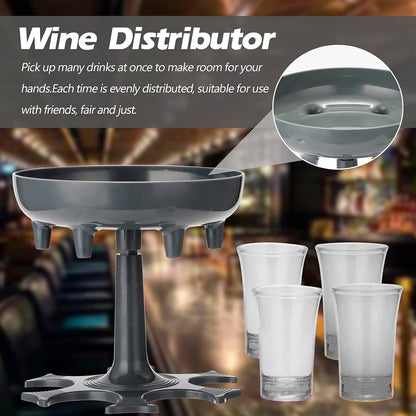 6 Shot Win Glass Dispensers With Tray  6 Pcs Glass