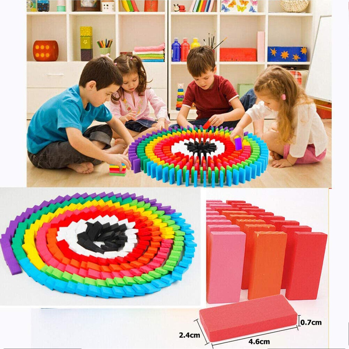 Multicolor Wooden Dominoes Blocks – 120 Pieces