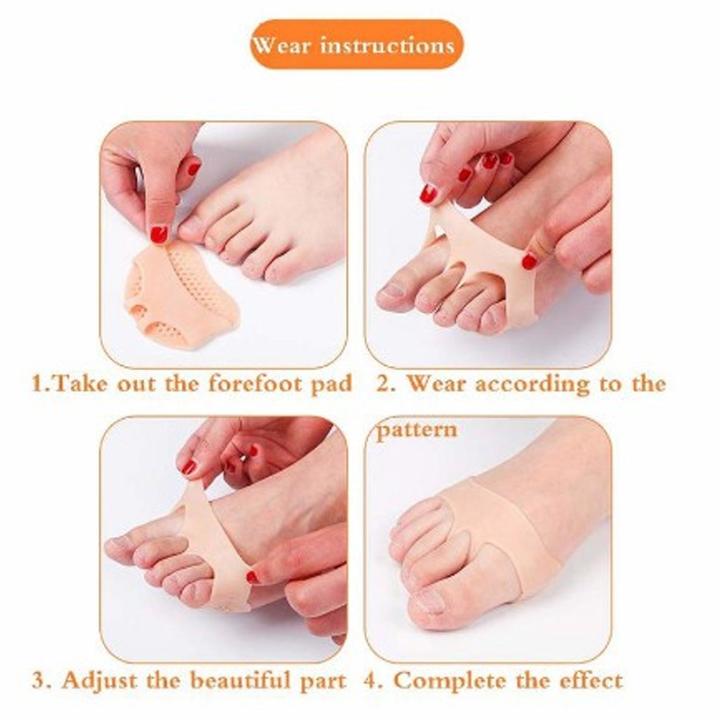 6057 Toe Separator Bunion Corrector Straightner Hallux Valgus Pain Relief (1pair)