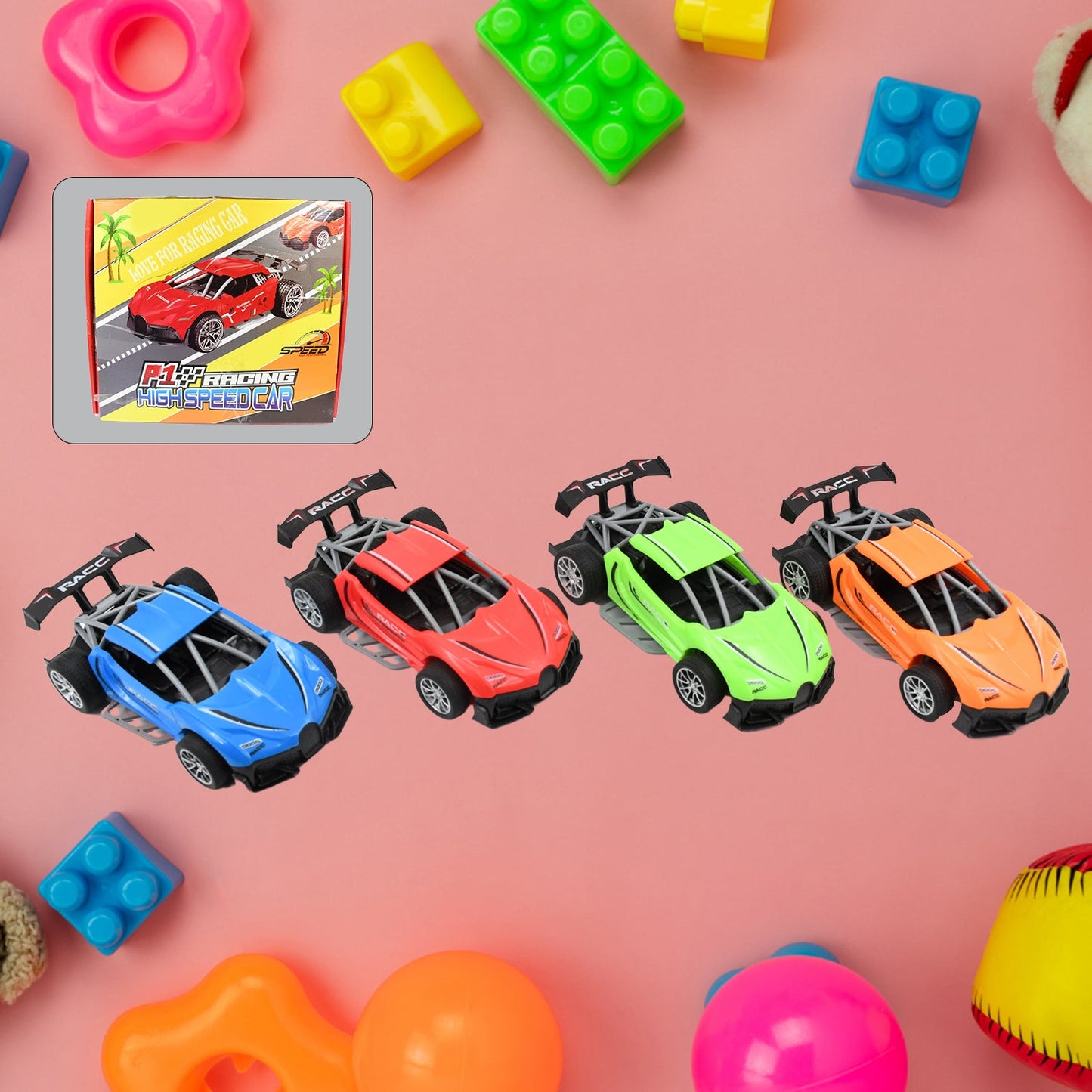 Kids Mini Pull Back Race Cars – 8 Piece Colorful Set