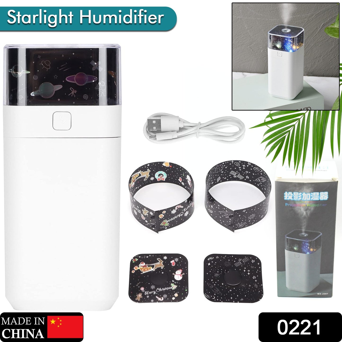 0221 Star Night Light Projector Humidifier For Kids Room Starlight Humidifier Ultrasonic Led Night Light Silent 300ml Dual Mode Mini Humidifier For Home For Office