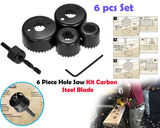 6-Piece Hole Saw Drill Bit Set (32mm-54mm)