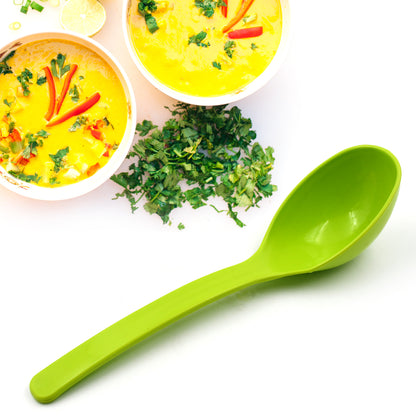 5724 Plastic Spoon Kitchen Multipurpose Serving Ladle For Frying Serving Turner Curry Ladle Serving Rice Spoon Used While Eating And Serving Food Stuffs Etc (2 Pcs Set  10 Inch )