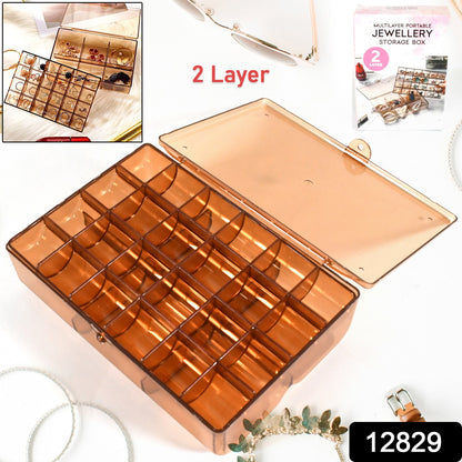 2-Layer Acrylic Storage Box – 30 Compartment Jewelry & Makeup Organizer