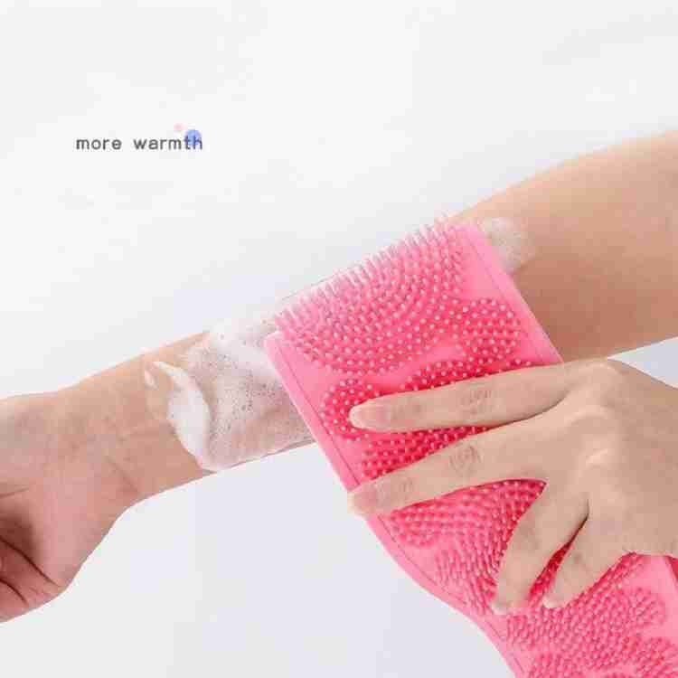 7274 Low Quality Bath Body Brush Towel Eco-friendly Back Scrubber Shower Brush Silicone Bath Body Brush Towel Body Cleaning Bathroom Shower Strap