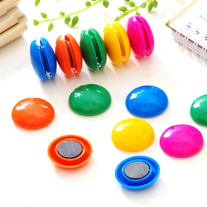 4983 White Board Magnetic Particle Circle 2cm Color Magnetic Nail Household Teaching Magnet Strong Plastic Magnetic Buckle (Pack Of 200pc)