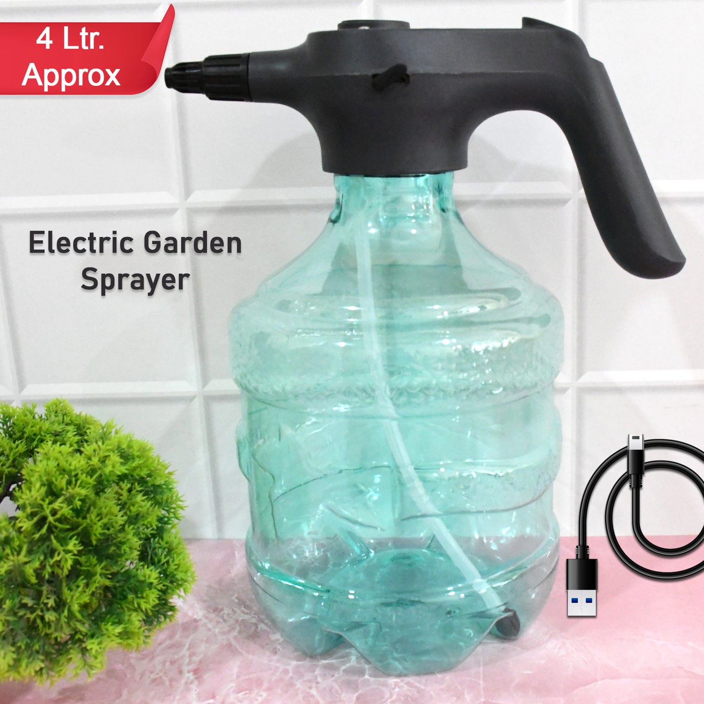 Electric Spray Bottle Garden Sprayer Automatic Watering Can (1 Pc  4 Ltr. Approx)