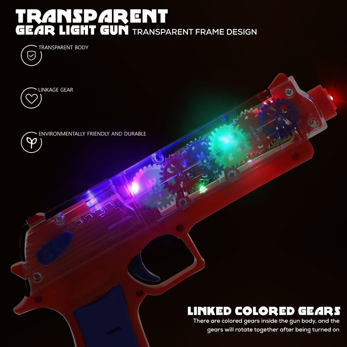 Electric Laser Toy Gun with Rotating Gear