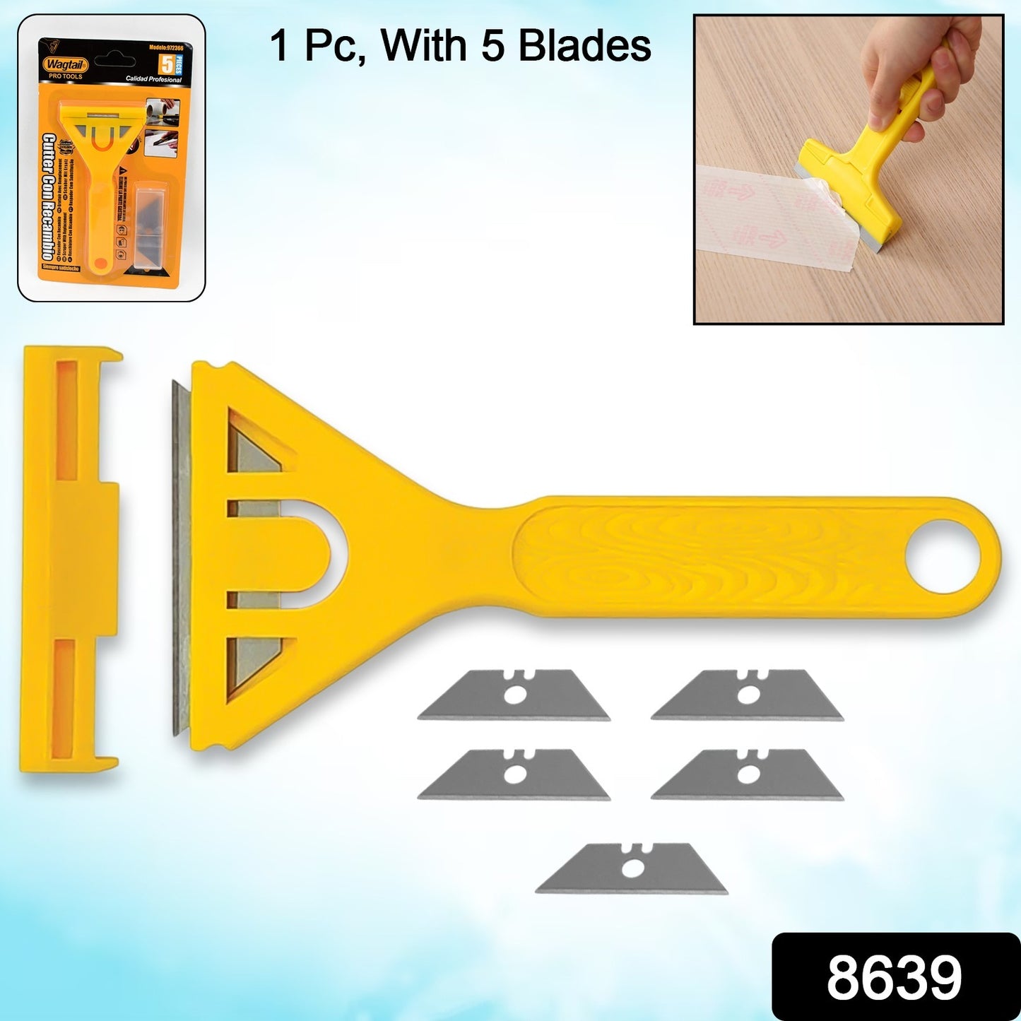 Versatile Plastic Cutter with 5 Replaceable Blades