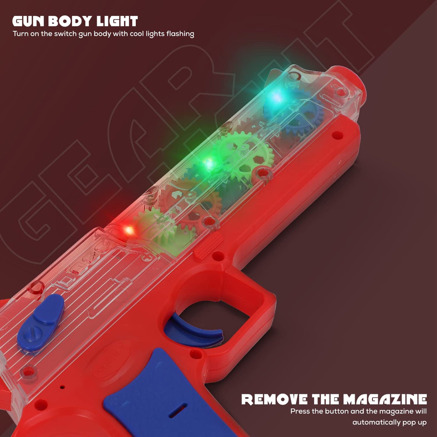 Electric Laser Toy Gun with Rotating Gear