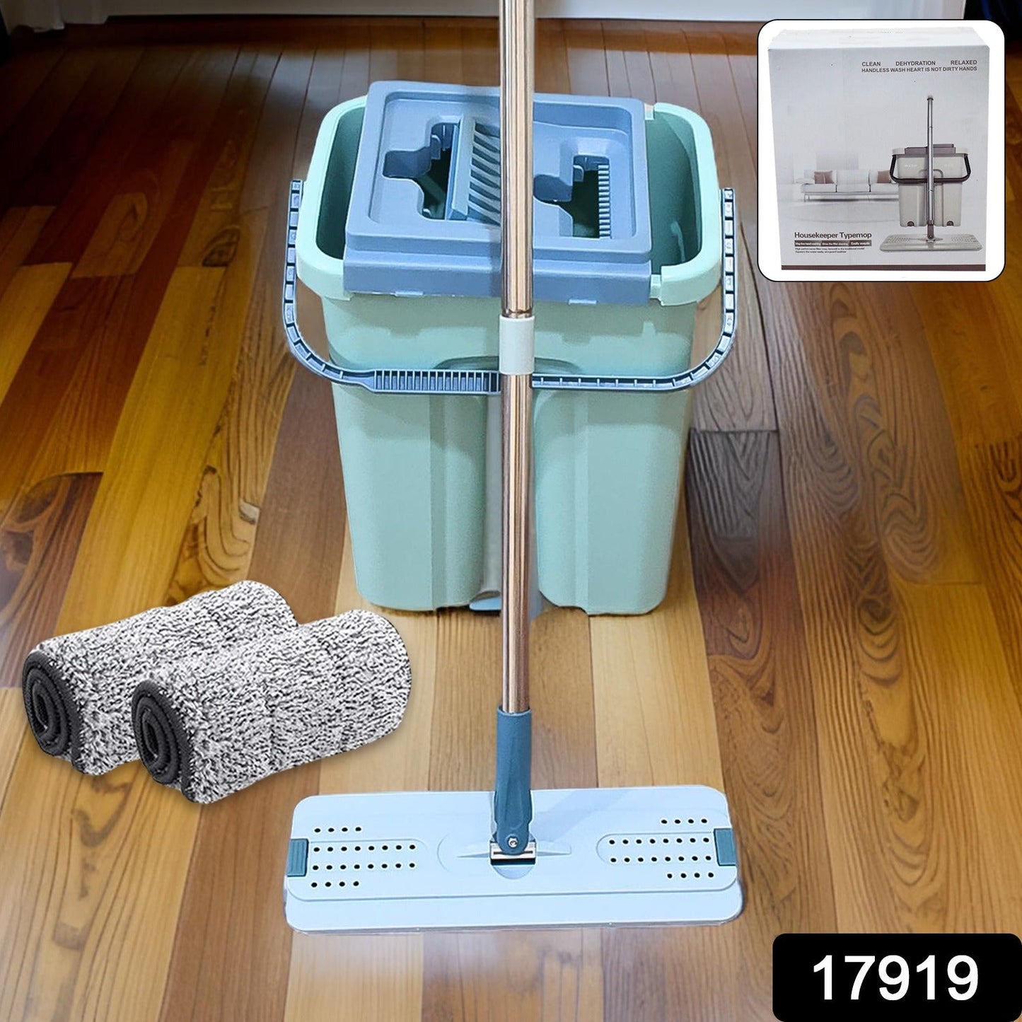 2-in-1 Flat Mop And Bucket Set