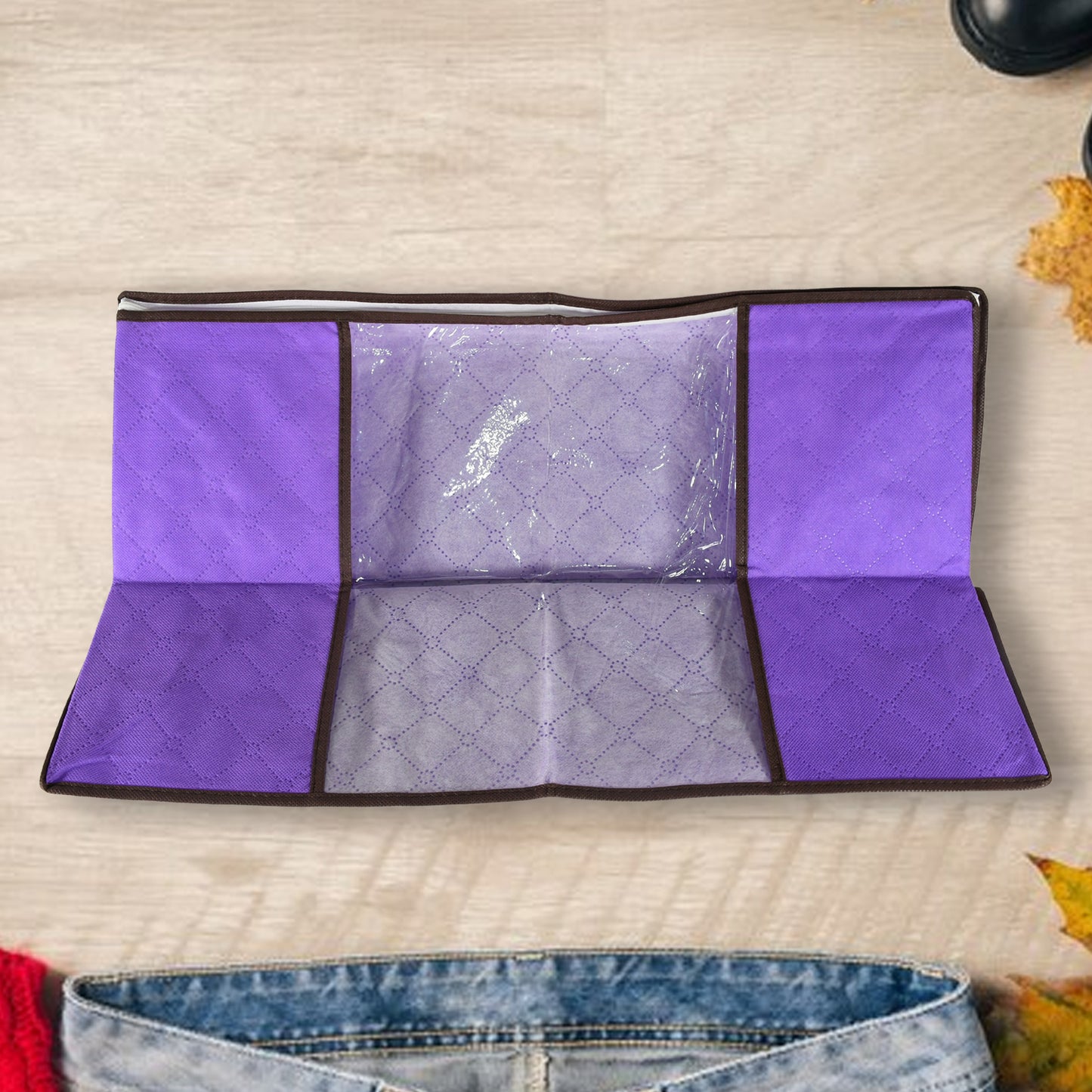 17675 Clothing Storage Bag With Zipper Non-woven Storage Bag For Storing The Clothes And Sarees.