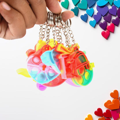 Compact Silicone Pop It Keychain – Stress Relief Toy