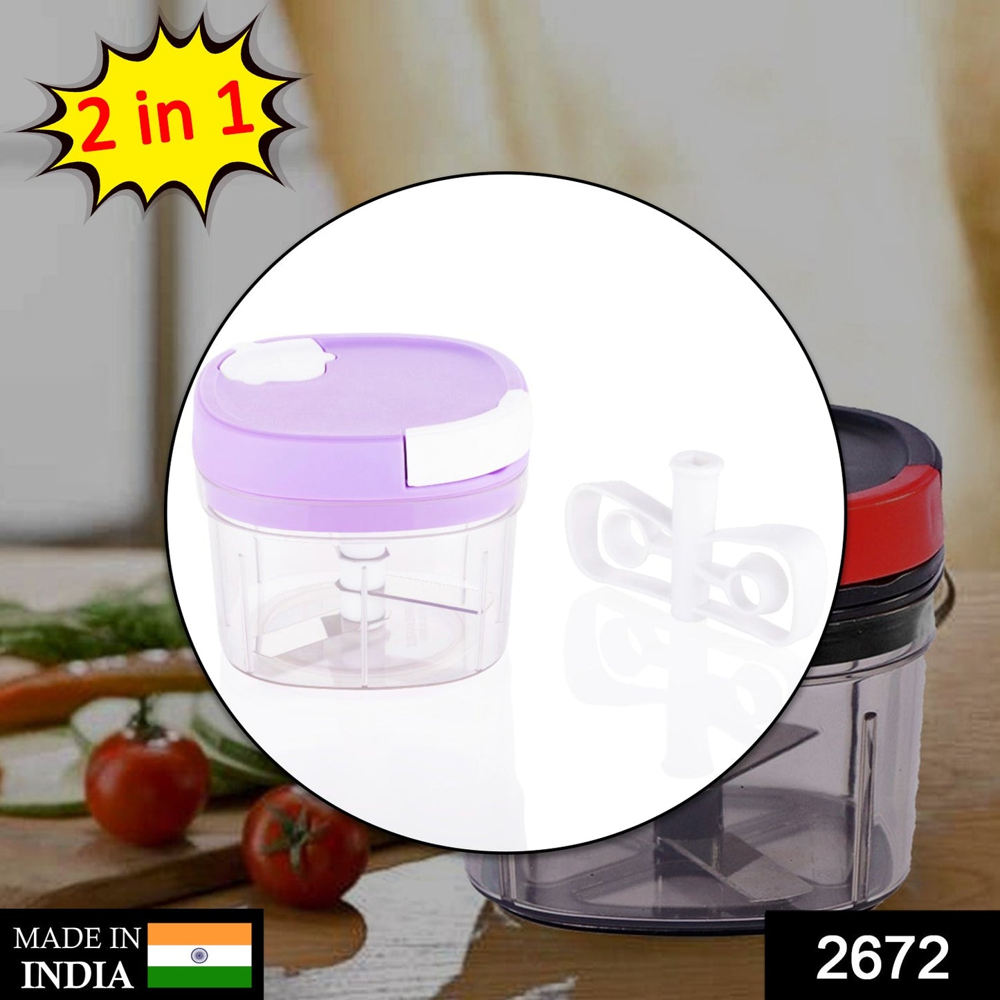 2-in-1 Kitchen Chopper & Slicer - 600ml