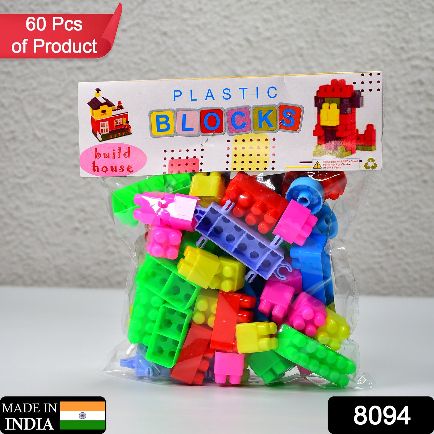 Multicolor Building Blocks Set for Kids – 60 Bricks