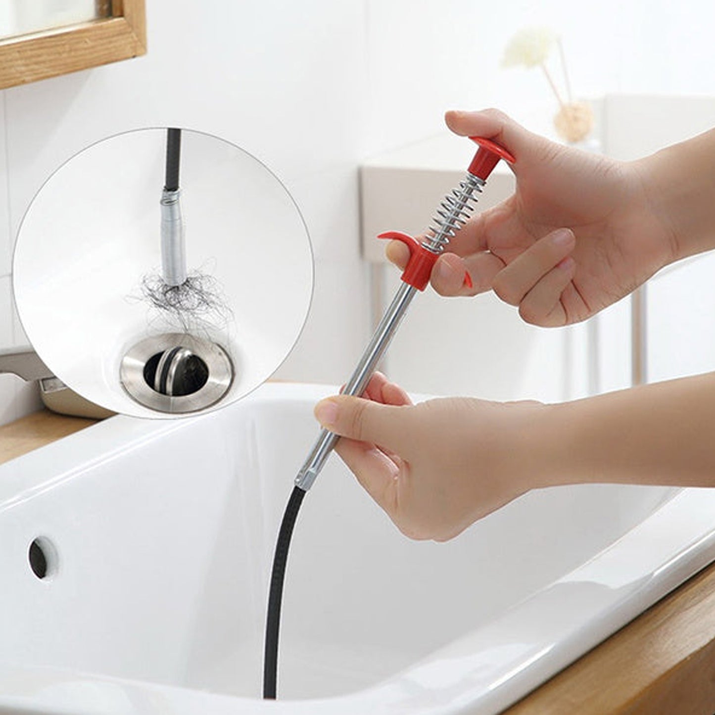 1622 Multifunctional Cleaning Claw Pilpe Cleaner Drainage Block Remover Drain Spring Pipe Dredging Tool Drain Cleaning Tool For Hair Drain Drain Cleaner Sticks Drain Pipe Clearer ( 90 Cm)