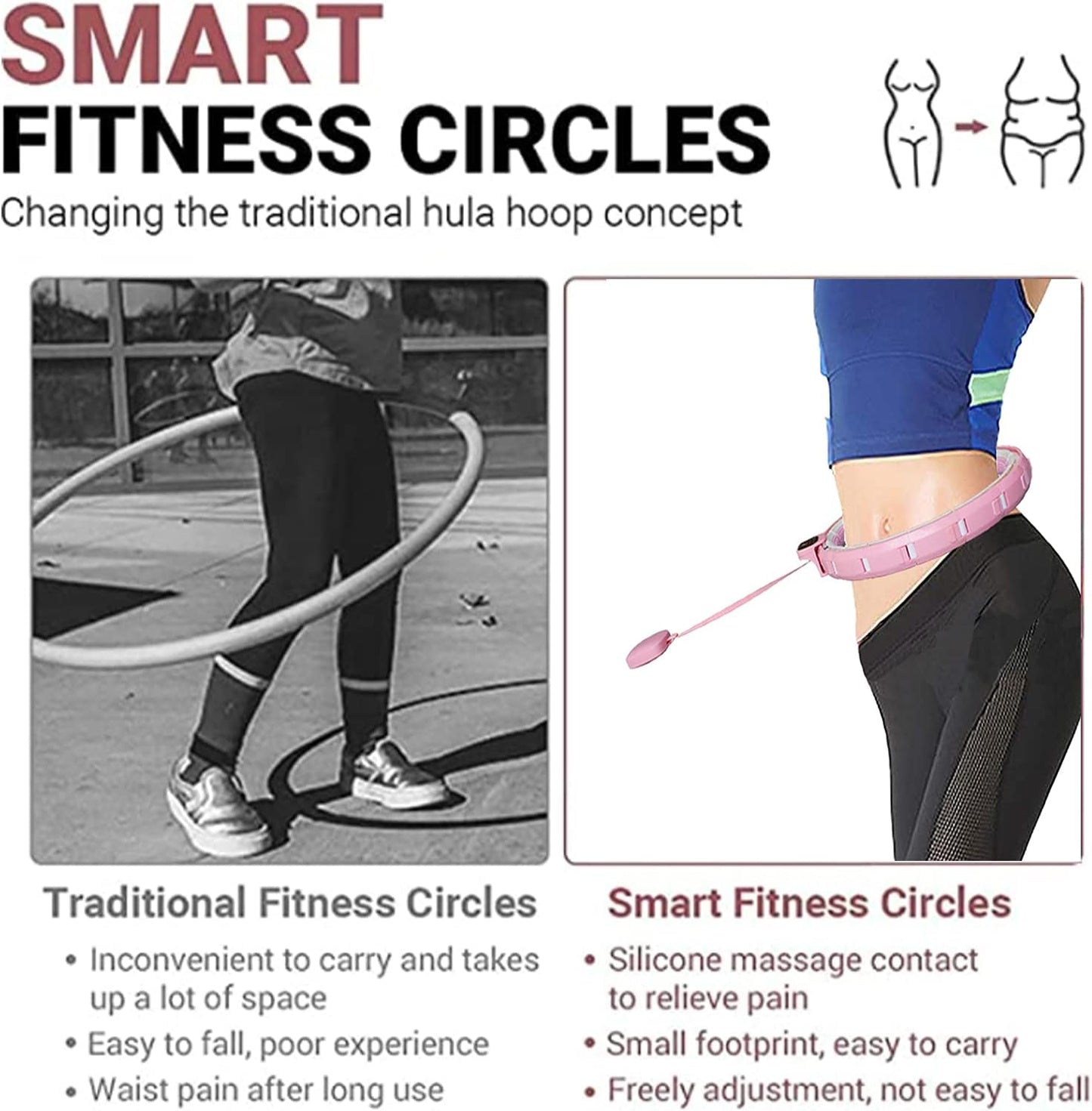 8021 Fitness Adjustable Detachable Fitness Hula Hoop Ring Smart Round Count  Weight Loss Gym Equipment Exercise Smart Hula Hoops