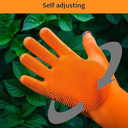 Silicone Gardening Glove with Blade – Versatile Tool for Cutting & Cleaning (1 Pc)