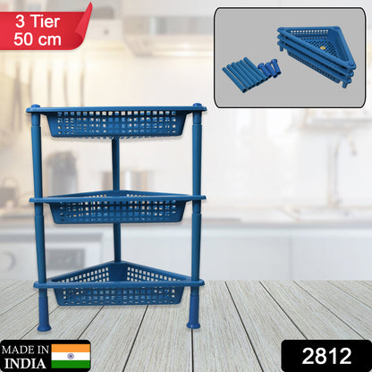 Plastic 3-Tier Shelf for Kitchen & Bathroom