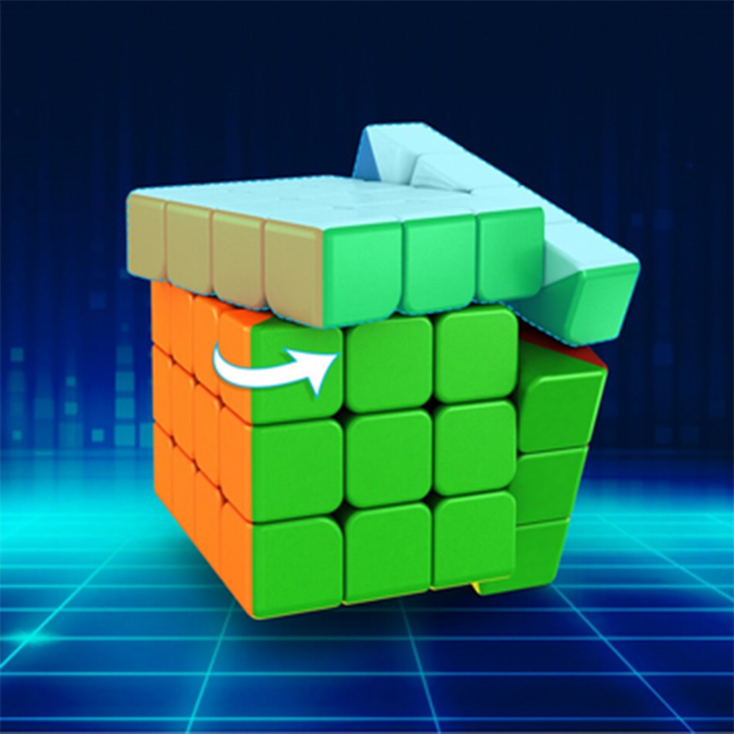 Speed Magic Cube Puzzle – 444 High-Speed Stickerless