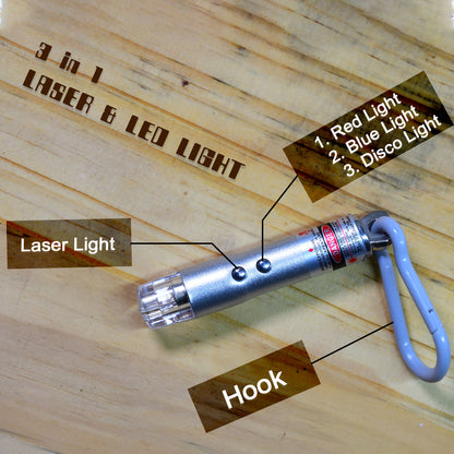 Compact 3-in-1 Laser Pointer, Flashlight & Keychain Tool