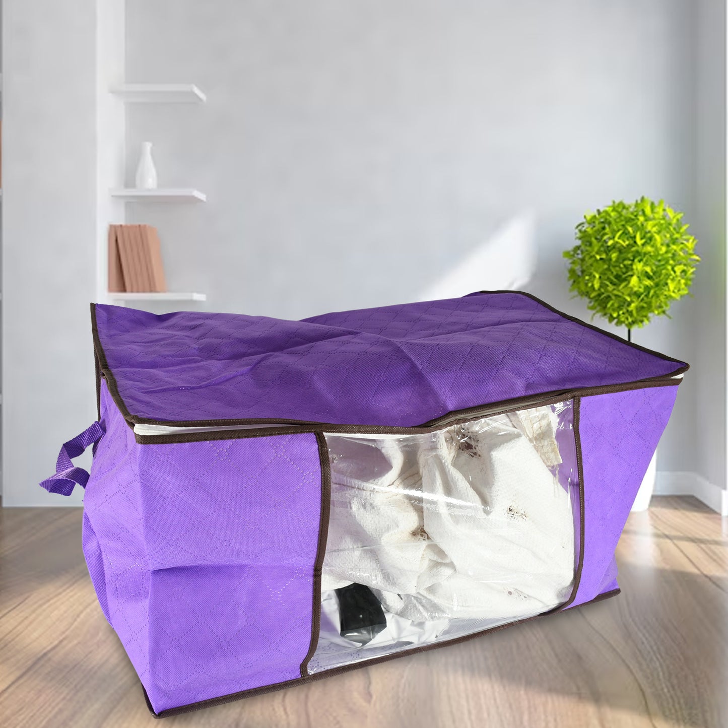 17675 Clothing Storage Bag With Zipper Non-woven Storage Bag For Storing The Clothes And Sarees.