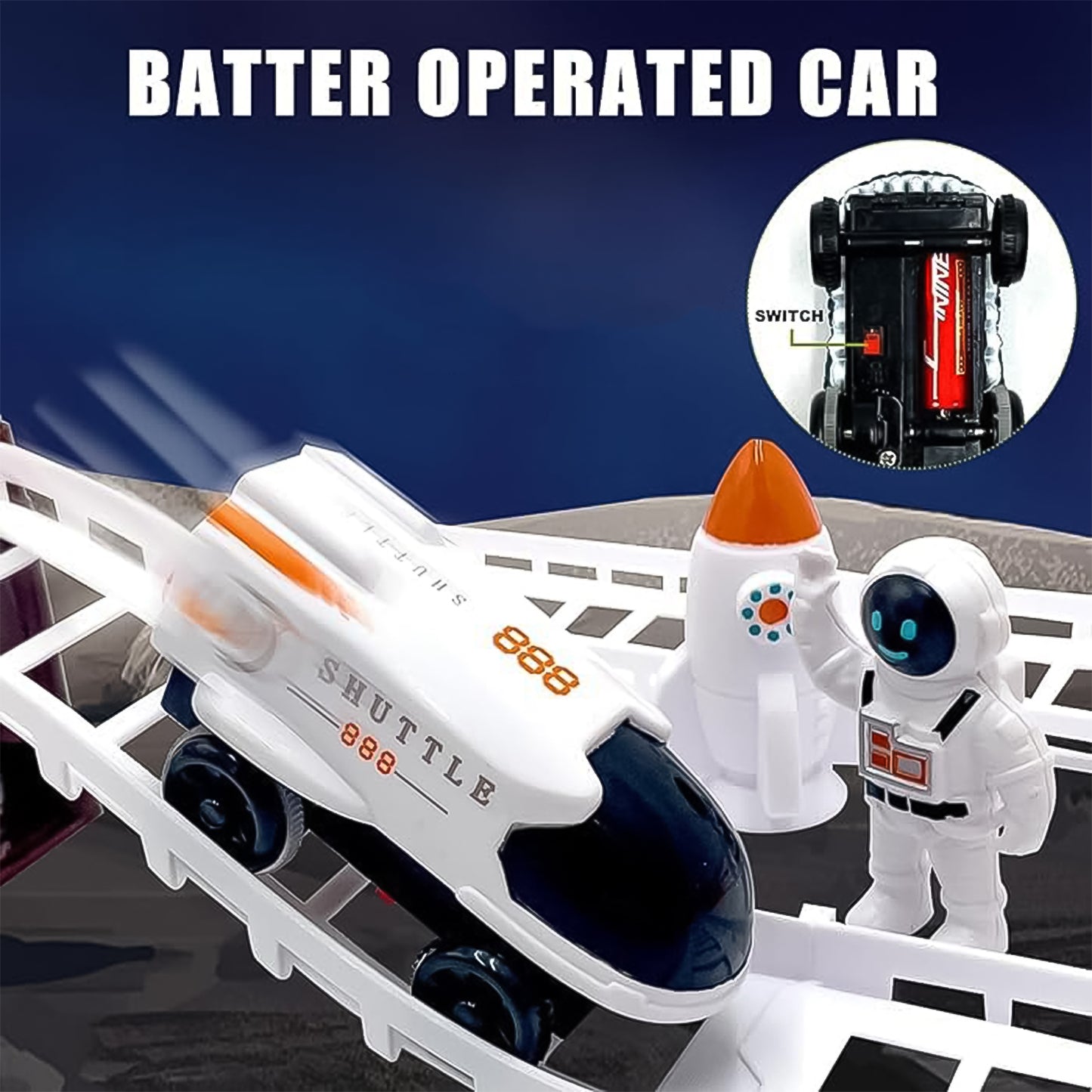 Space-Themed Race Track Toy Set