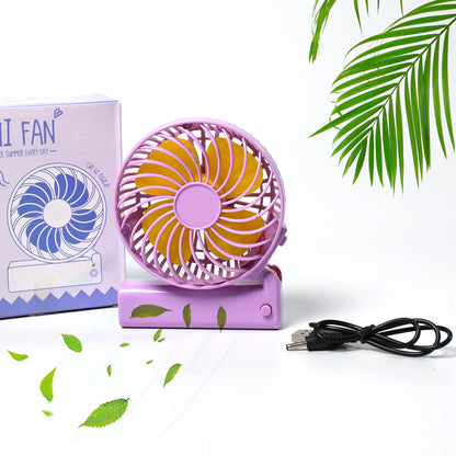 7604 Portable Mini Handy Fan  Personal Table Fan  Rechargeable Battery Operated Fan Suitable For Kids Women Makeup Artist Home Office (Battery Not Include)