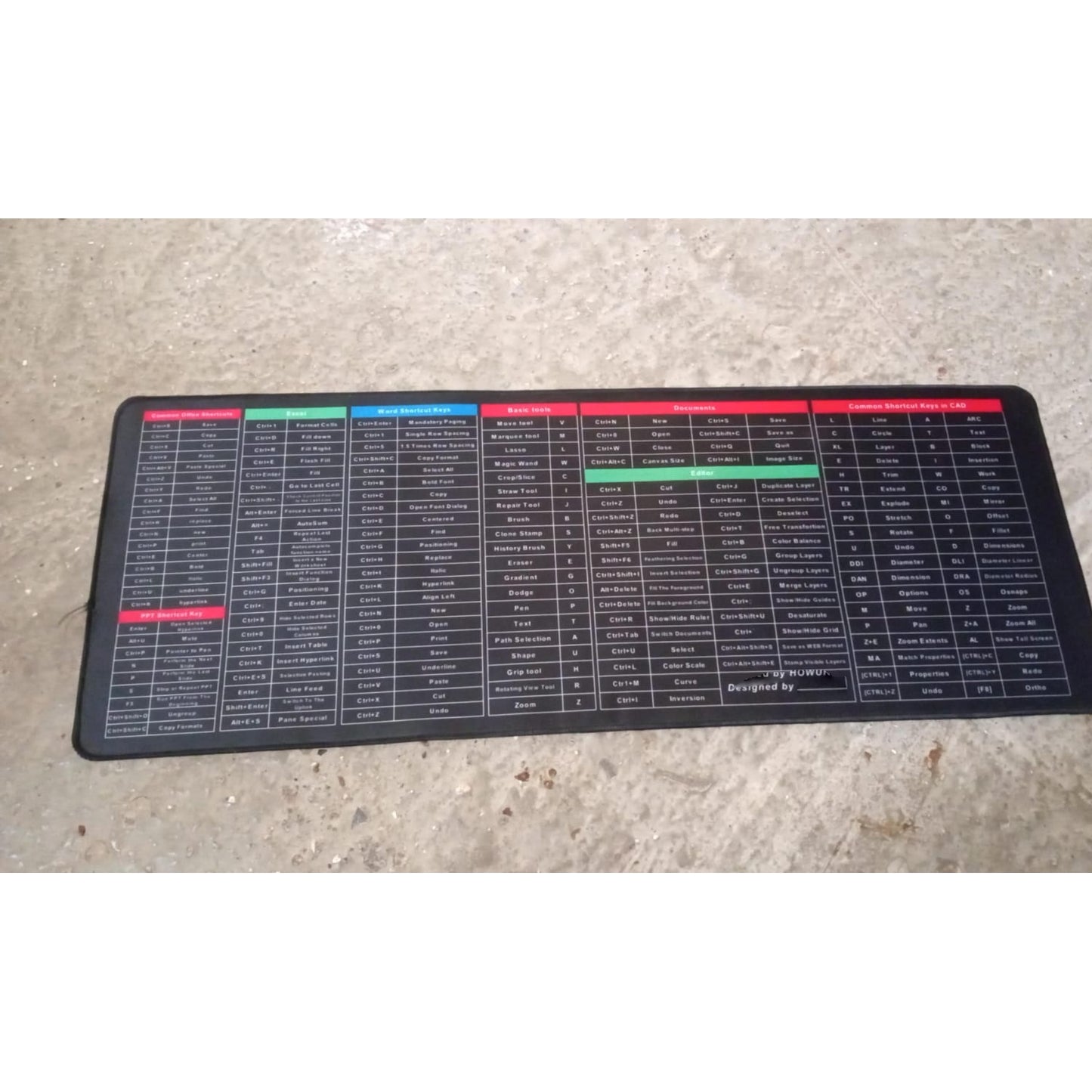 Oversized Shortcut Keyboard Mouse Pad (80x30 cm)