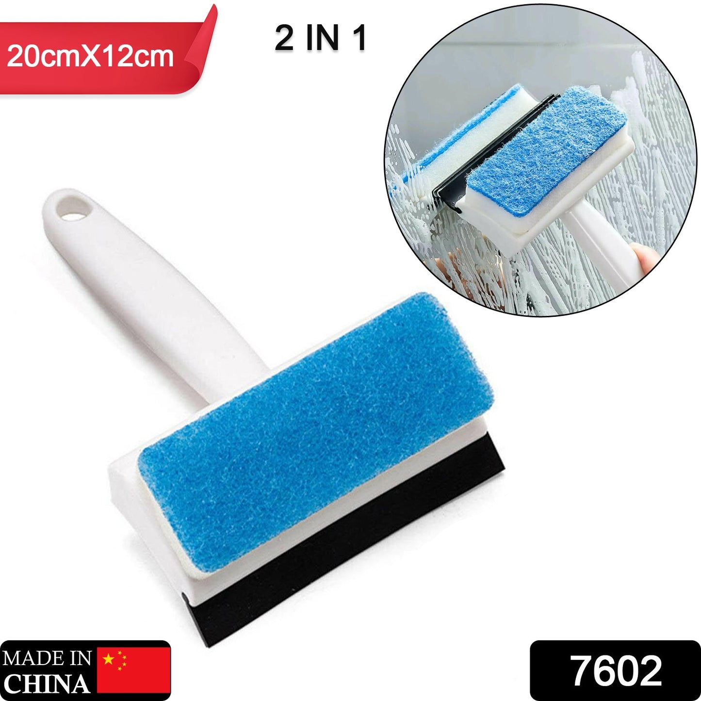 2-in-1 Bathroom & Window Glass Wiper – Grout & Tile Cleaner