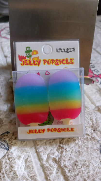 Jelly Popsicle Shaped Erasers - 2 Pc Set