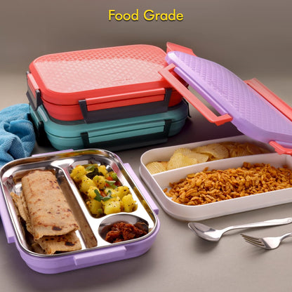 5365 Lunch Box Plastic With Steel Plate Small Lunch Box High Quality Box For Kids School Customized Plastic Lunch Box For Girls  Boy