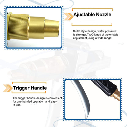 Durable Gold-Plated Metal Trigger Hose Nozzle