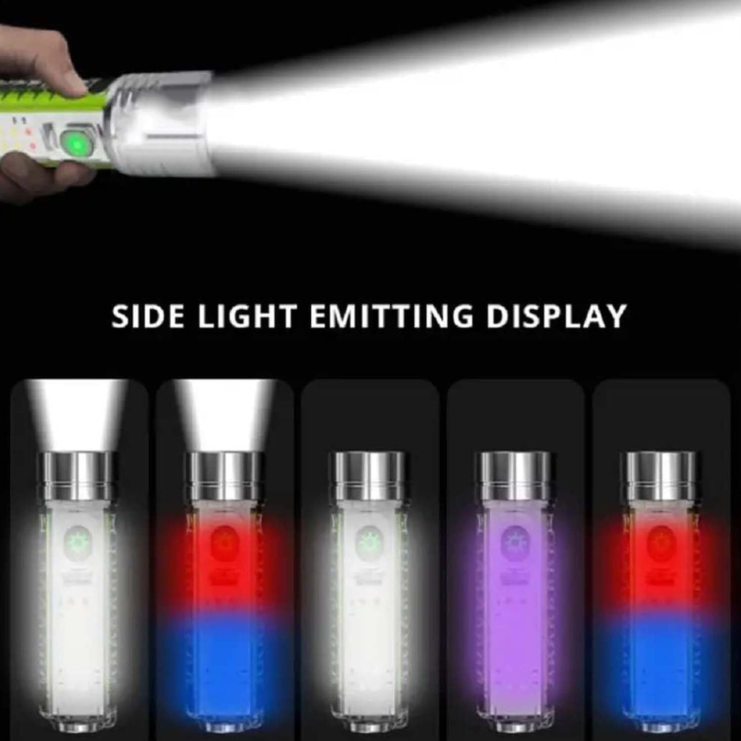 Pattern Flashlight Usb Flashlight Rechargeable Led Torch Light (1 Pc)