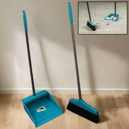 Dustpan and Brush Set with Long Handle – Perfect for Home & Office