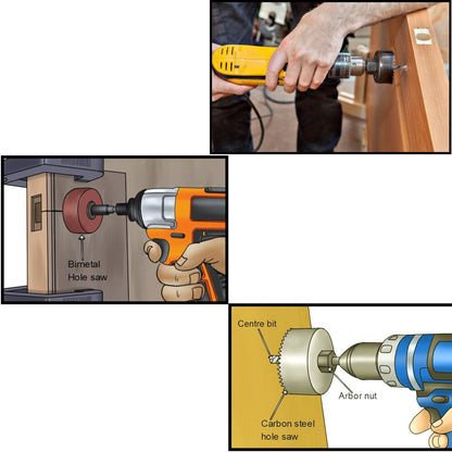 Hole Saw Set - 12 Pcs (19-64mm Sizes)