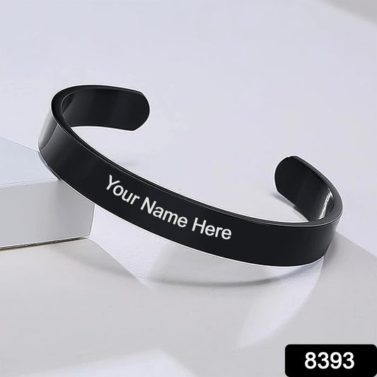 Customized  Personalized Stylish Kada Bracelet (1 Pc  Black)