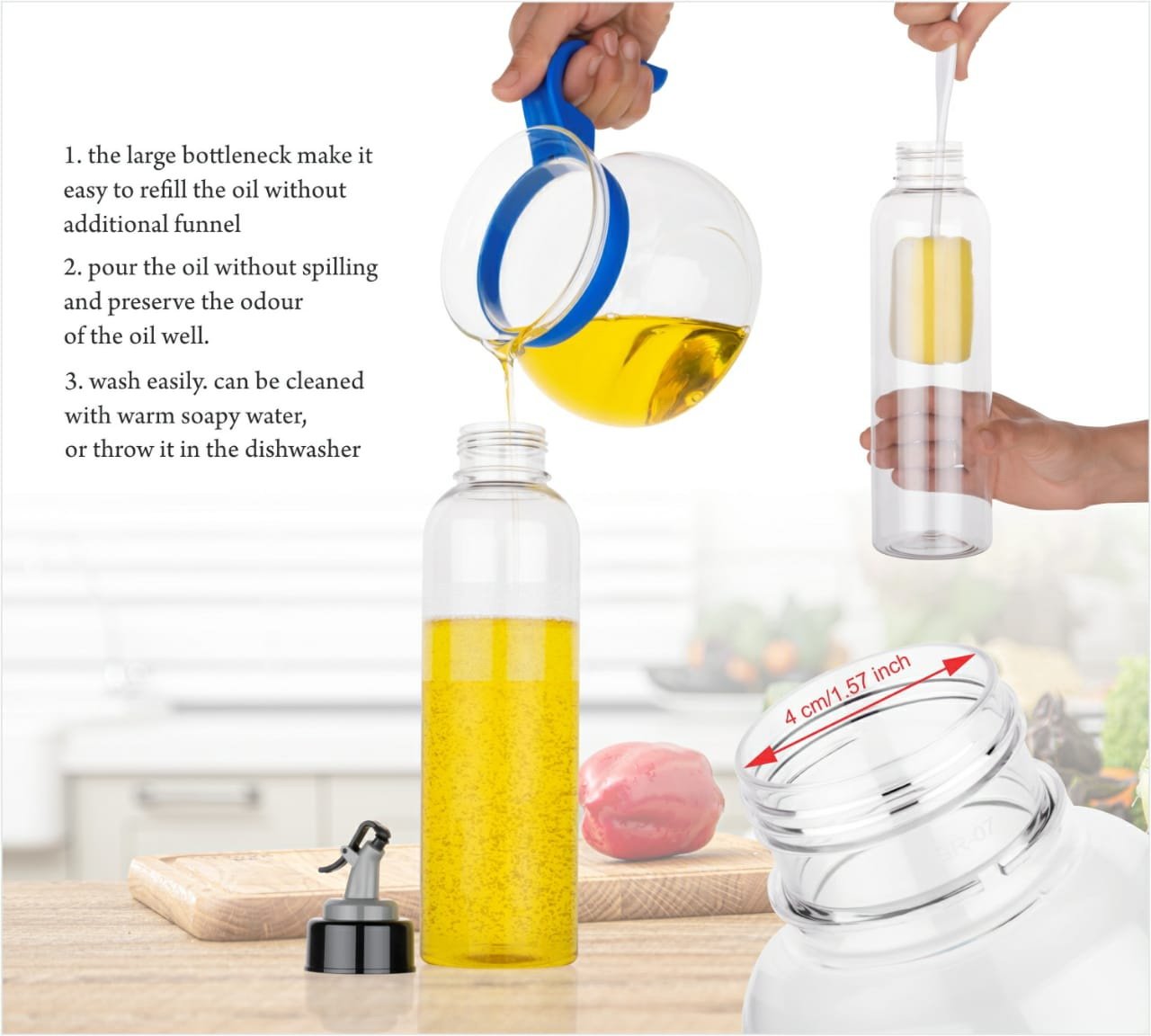 1L Transparent Oil Dispenser