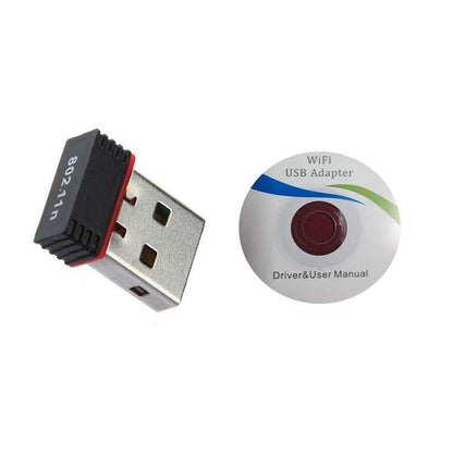 Compact Wi-Fi Adapter with Driver CD