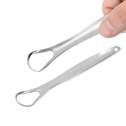 Stainless Steel Tongue Scraper Tongue Cleaners (1pc With Metal Case)