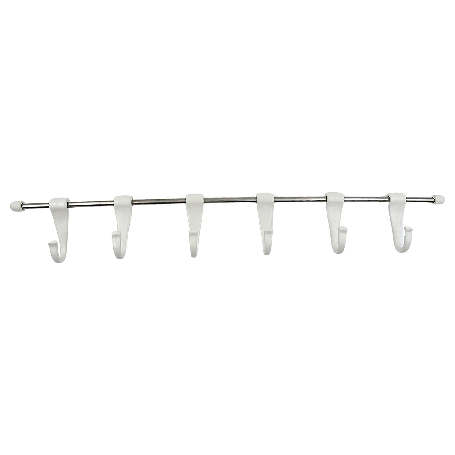 17968 Stainless Steel Utensil Hanger Rail Nail Free Wall Mount With 2 Magic Stickers  6 Plastic Hooks For Kitchen