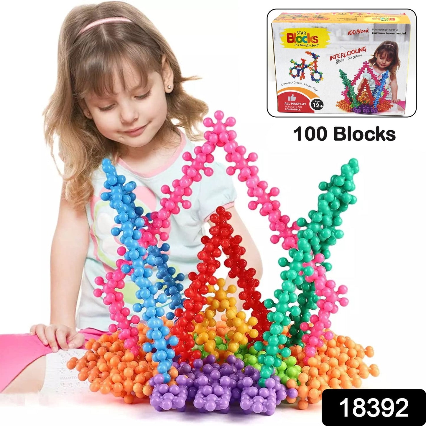 Star Shaped Interlocking Blocks – 100 Pieces