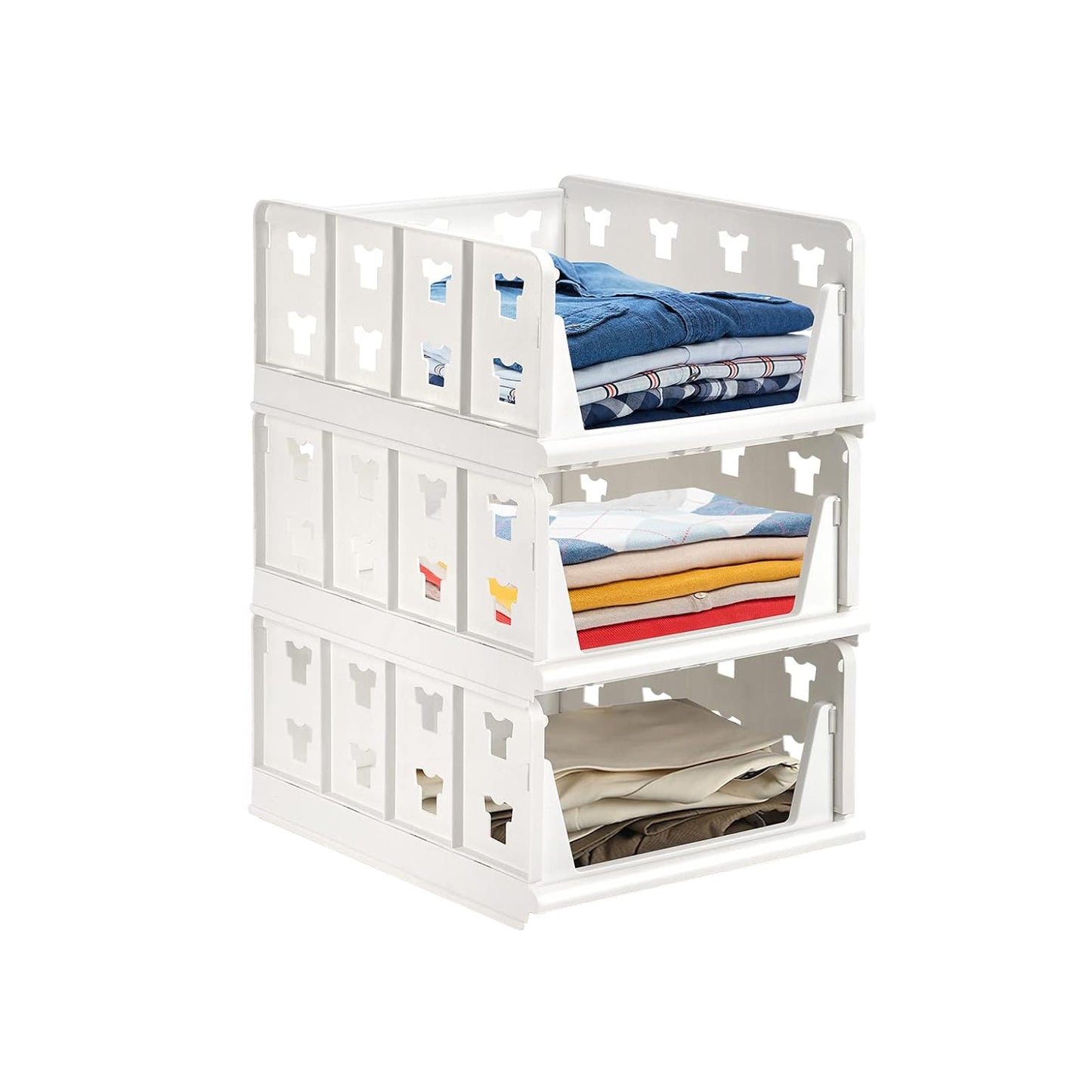 7886 3 Layer Stackable Multifunctional Storagefor Clothes Foldable Drawer Shelf Basket Utility Cart Rack Storage Organizer Cart For Kitchen Pantry Closet Bedroom Bathroom Laundry(3 Layer 1 Pc)