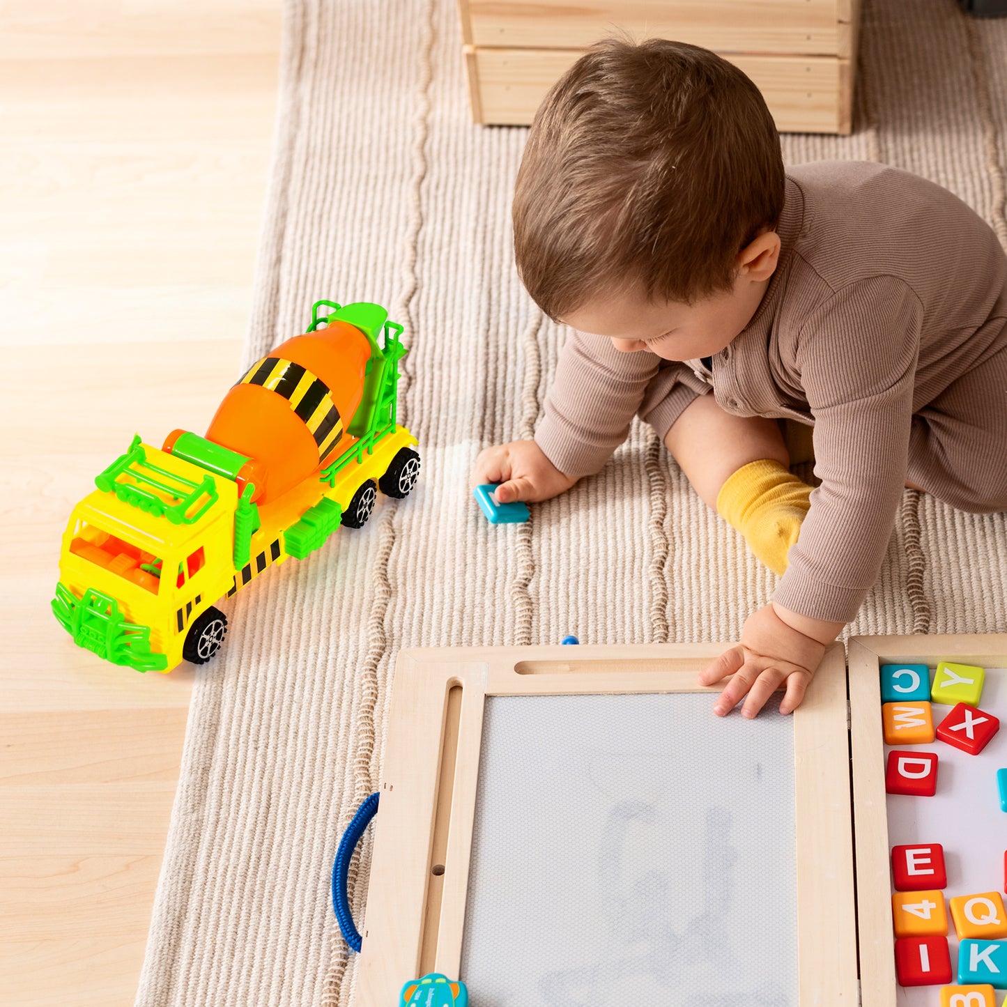 Pushback Cement Mixer Truck Toy for Children