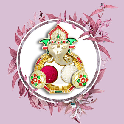 Decorative Ganesha Haldi Kumkum Thali – Perfect for Festivals